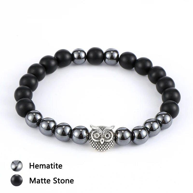 Мужской браслет из натурального камня лазурит тигровый глаз гематит 8 мм бисер