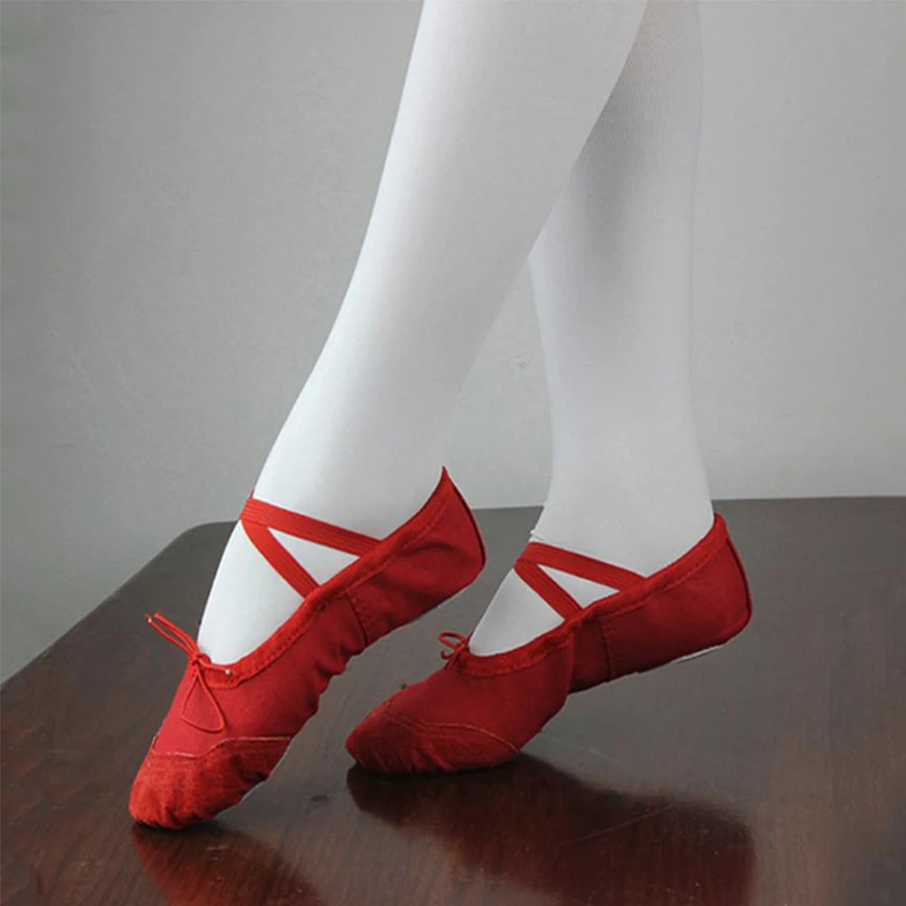 Профессиональные Балетные балетки Танцевальная обувь парусиновая на плоской