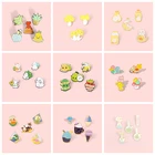 Эмалированная брошь в виде гриба, клубники, 3-6 шт.