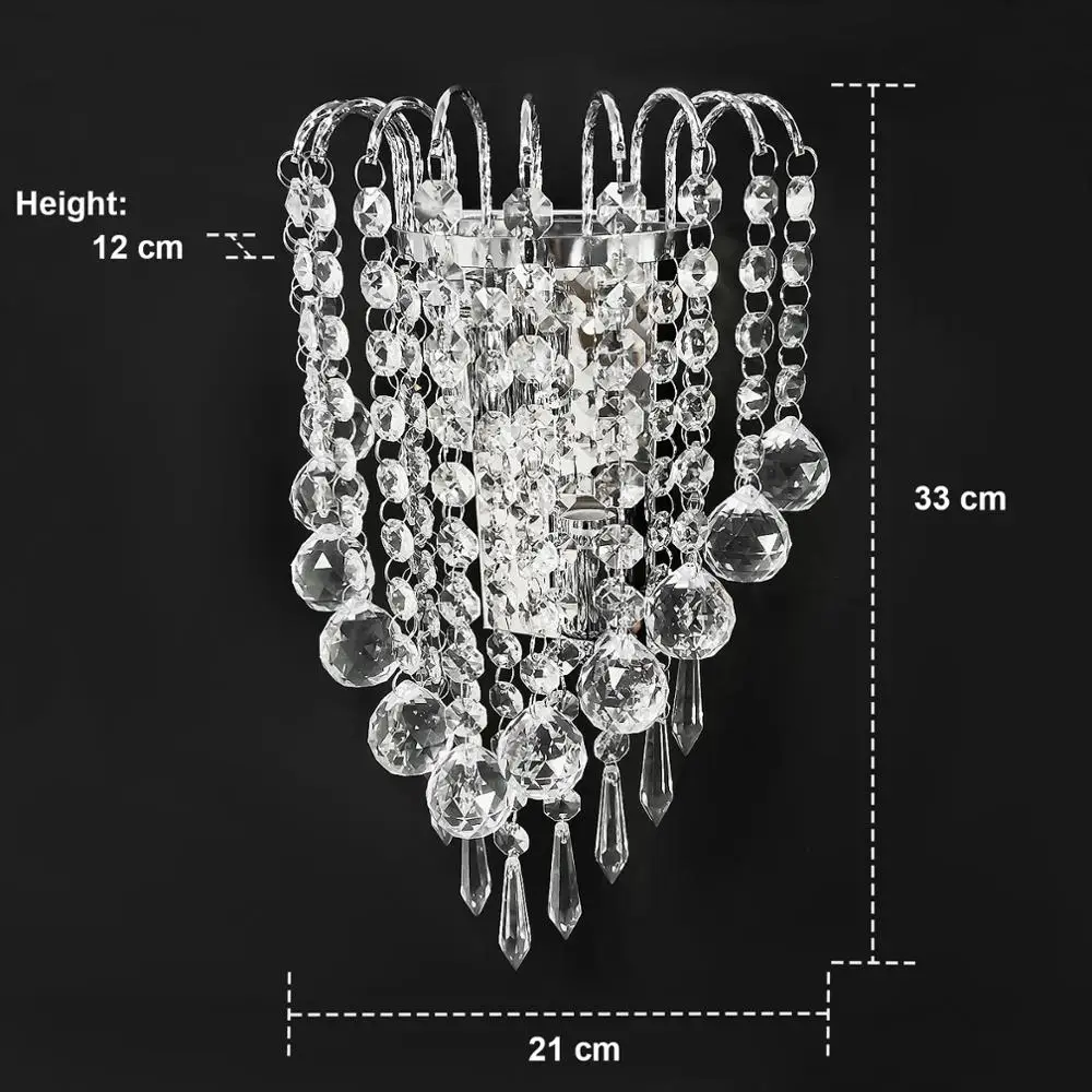 Luces led E14 Современные хрустальные зеркальные настенные светильники из