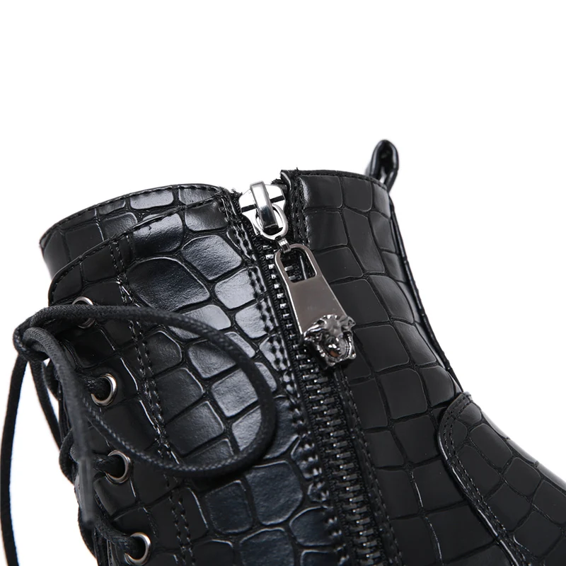 2019 Роскошные женские туфли на высоком каблуке 16 7 платформа фетиш кожаные ботинки