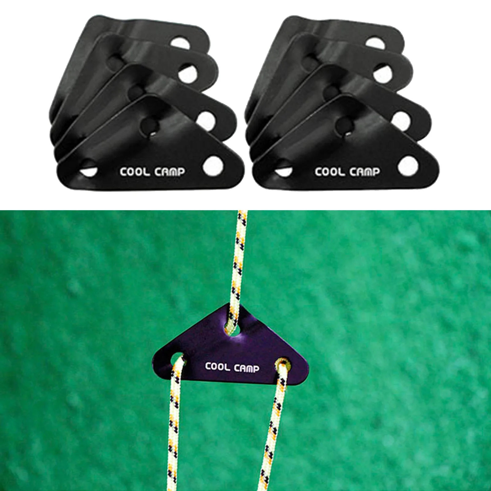 

8 шт./компл. регулировщики шнура из алюминиевого сплава, направляющий натяжитель, изогнутый бегунок, пряжка ветрового каната для кемпинга