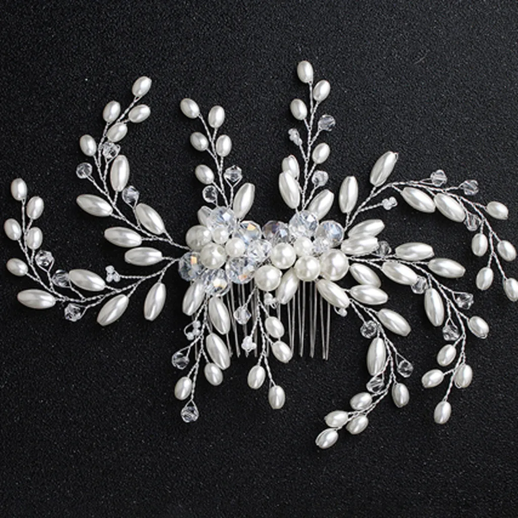 Элегантные свадебные гребни для невесты с кристаллами женские заколки волос