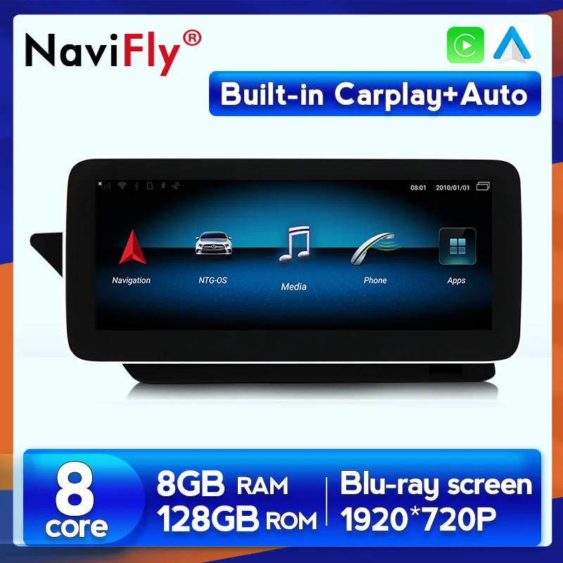 

12,5 ''Blu-Ray экран Android 10 Carplay 8 ГБ ОЗУ 128 Гб ПЗУ Автомобильный GPS Мультимедиа для Mercedes Benz Coupe C207 A207 W207 2009-2016 USB