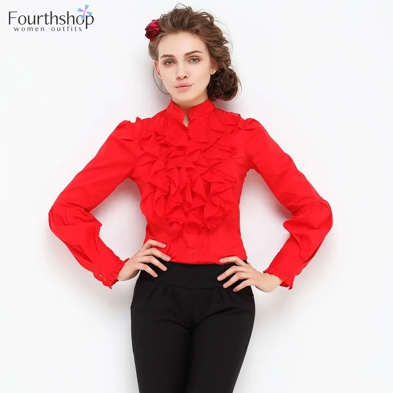 Боди женское с оборками облегающий Модный Топ длинным рукавом белая рубашка для