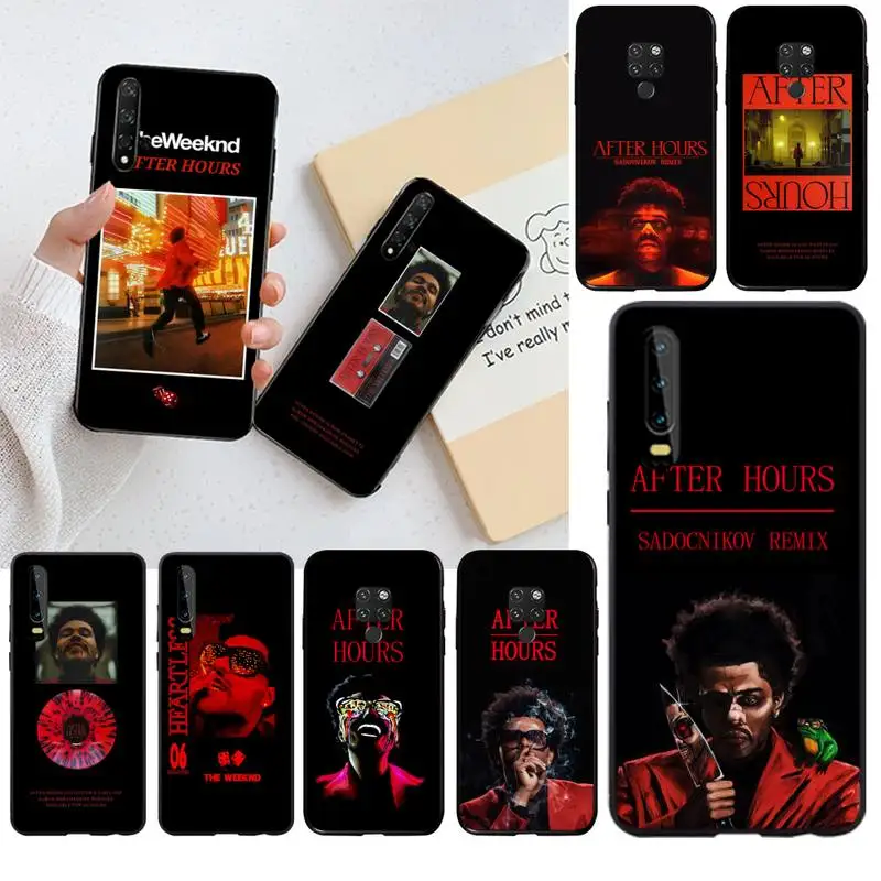 

HPCHCJHM The Weeknd After Hours Black Soft Shell Phone Case Capa for Huawei P40 P30 P20 lite Pro Mate 20 Pro P Smart 2019 prime