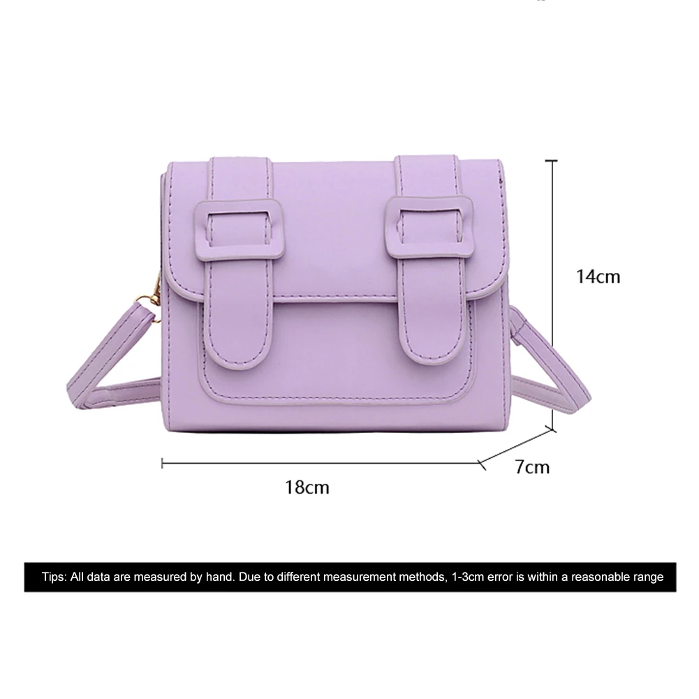 

Fashion Women PU Leather Shoulder Bags Belt Buckle Small Square Casual Flap Crossbody Messenger Handbags