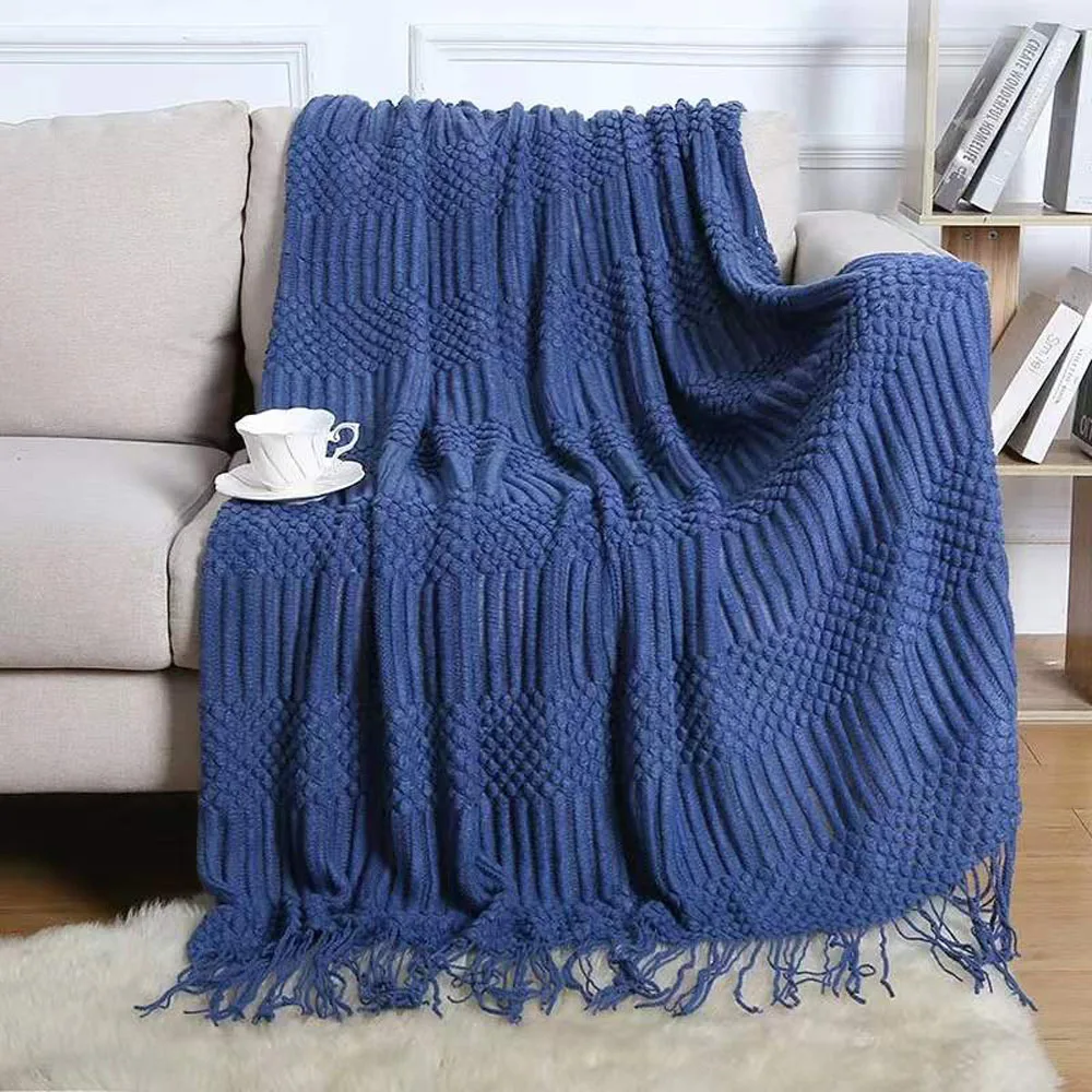 

Blanket Soft Warm tassel for Beds Warm Couch Knit Throw Blanket Sheet Bedspread Sofa Solid color Throw blanket