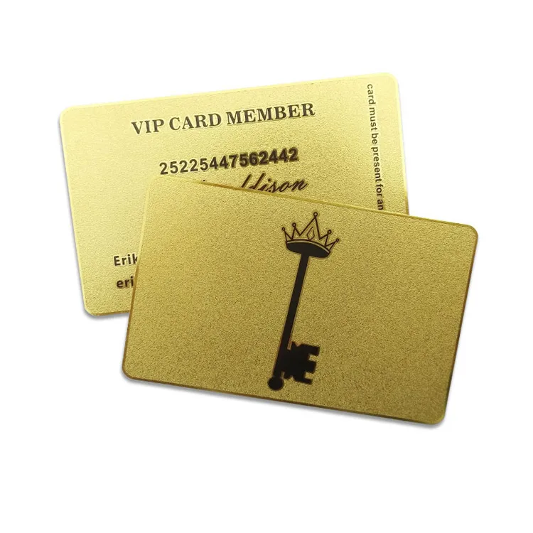 Custom brass material gold plated metal cards for club