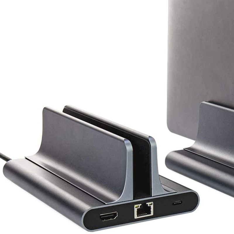 

Vaydeer USB C Hub Type C Adapter Laptop Stand with 6 in 1 Docking Station,4K Output, 3 USB 3.0Ports, 1 Gigabit Ethernet