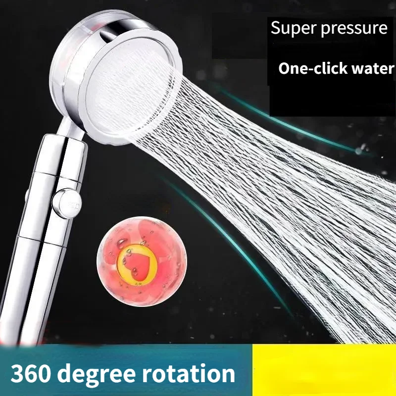 

360 Degree Rotated Shower Head High Pressure Water Saving Spray Bathroom Hand-held Pressurized Massage Shower Accessories
