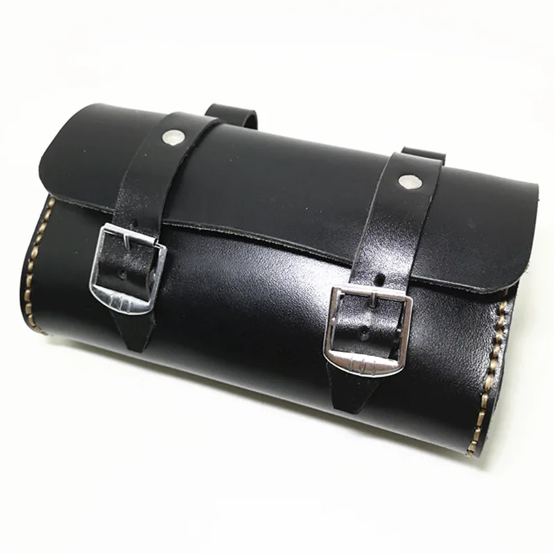 

Retro Bicycle Hangback Vintage Bike Block Package Pure Cowhide Handmade Tool Bag With Lid 180X100X50mm