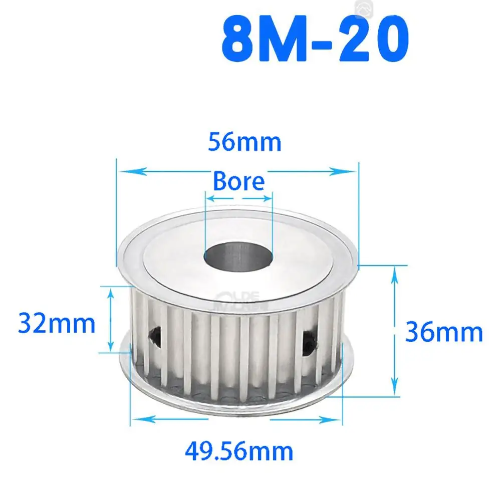 1Pcs AF Type 15-32 Teeth 8M Timing Belt Pulley Slot Width 32mm Bore 8-30mm For 30mm Belt CNC/Step Motor images - 6