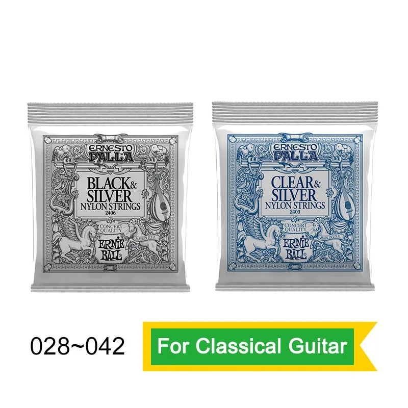 

10 Set EniBall 2406/2403 Ernesto Palla Nylon Clear and Silver Classical Guitar Strings 028-042