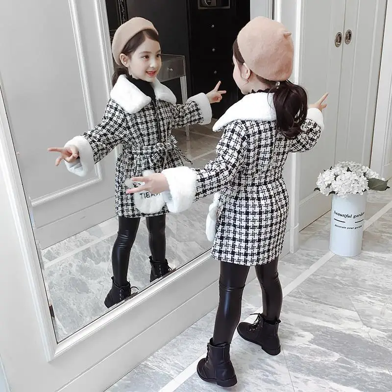 Лидер продаж модное зимнее теплое пальто для девочек хлопковое детское длинное