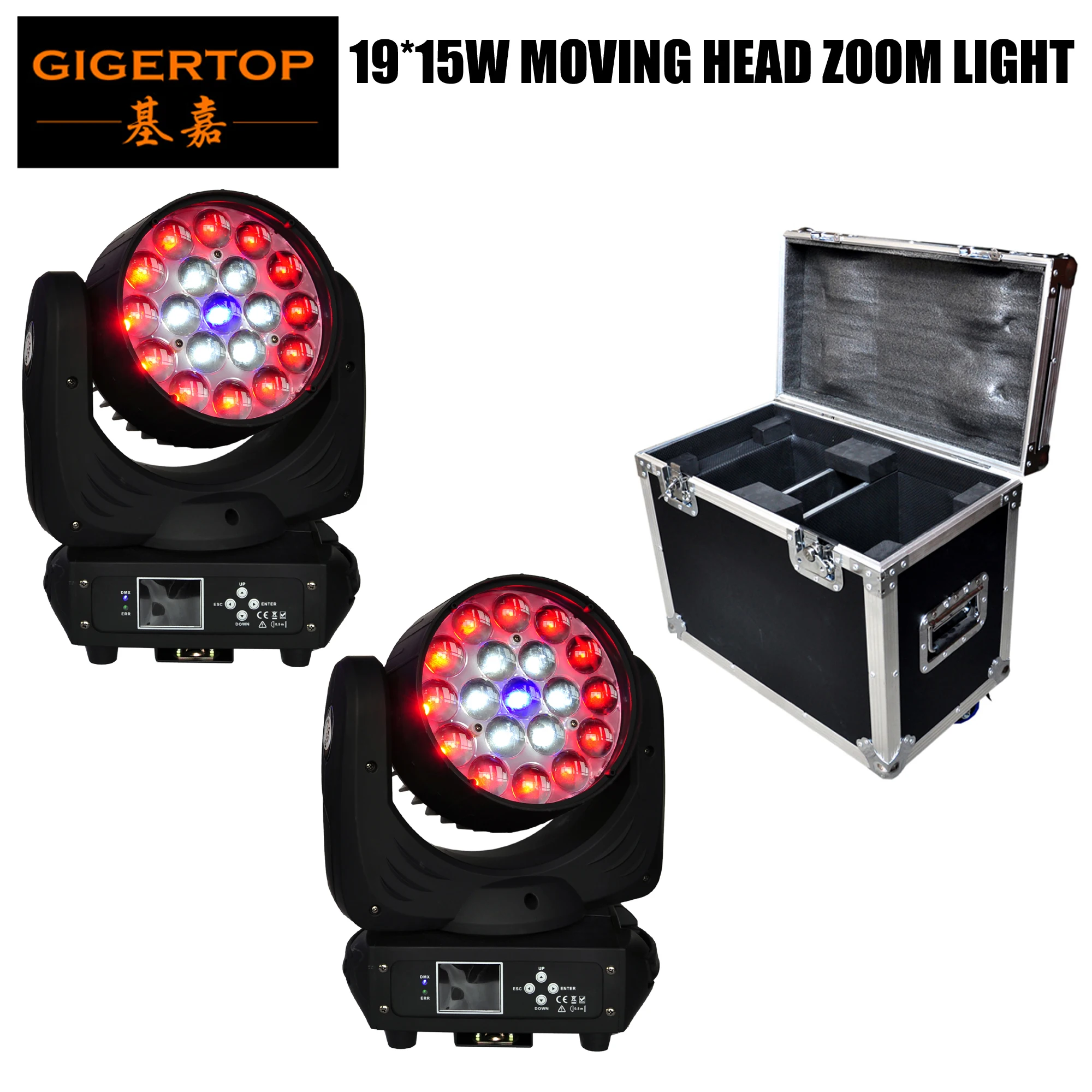 Gigertop 2xlot 19x15w RGBW 4in1 Мини светодиодный сценический светильник с движущейся