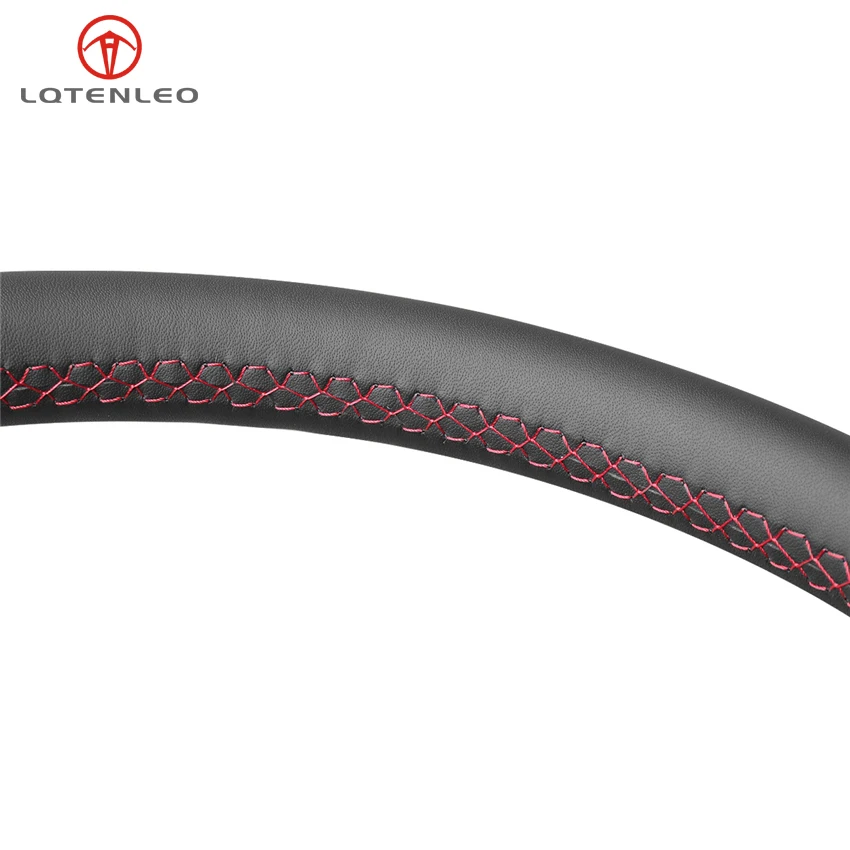 

LQTENLEO Black Genuine Leather Car Steering Wheel Cover For Hyundai Azera 2005-2010 Sonata NF NFC 2005-2010 Kia Carens 2007-2011