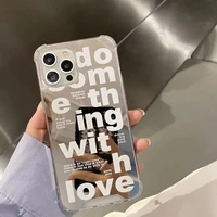 ins korea bold english letters love makeup mirror soft phone case for iphone 12 mini 11 pro max xr xs max x xs 7 8 plus cover