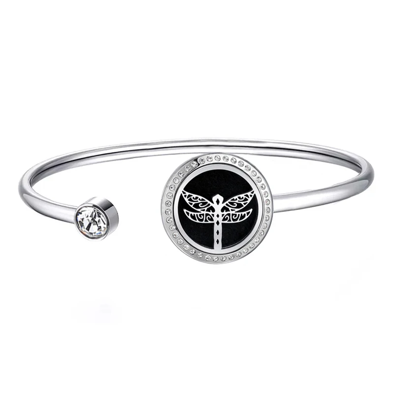 20mm with crystals 20 мм магнит лотоса может вихнуть вверх и вниз аромат медальон из нержавеющей стали браслет распылитель эфирных масел браслет с Медальоном(Прямая поставка - Окраска металла: 20mm with crystals