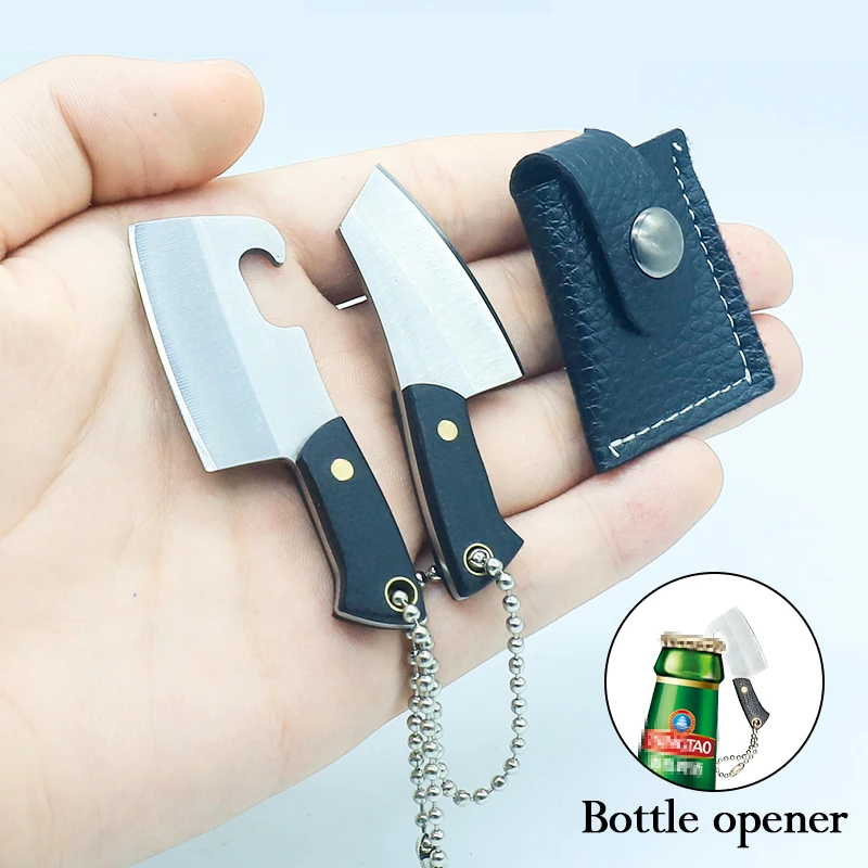 

Wine Opener Mini Bottle Opener Knife, Bronze Knife Key Ring Small Pocket Key Ring Folding Knife Brass Bottle Opener Keychain