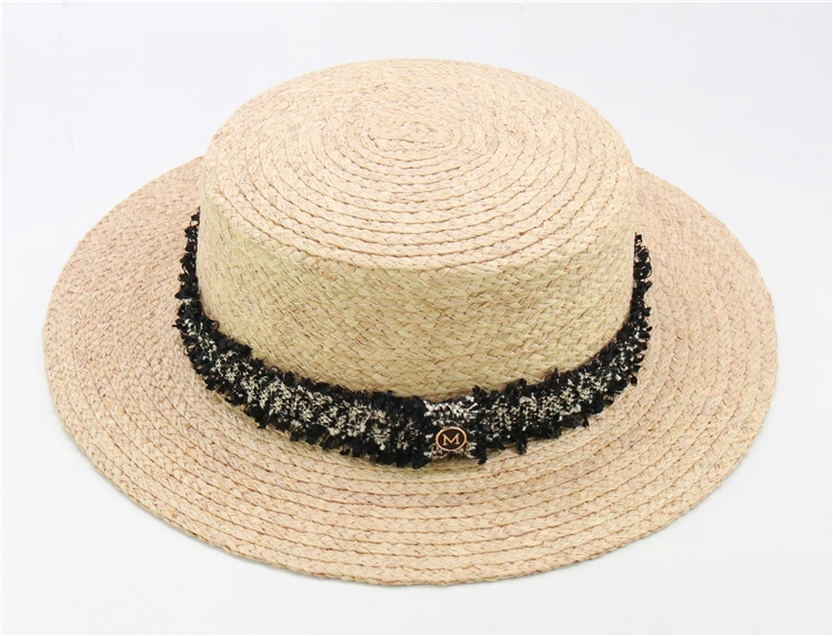 New Fashion Teddy Bear Ribbon Raffia Hat Women Summer Beach Hats Handmade Weave Soft Straw Hat Female Travel Caps Wholesale