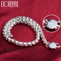 doteffil 925 sterling silver 4mm round lattice chain bracelet for women men wedding party fashion jewelry