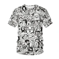 2021 hot selling anime endless pattern mens and womens casual 3d pattern printed t shirt
