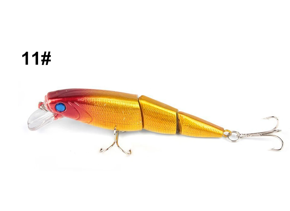 11 1PCS Jointed Fishing Lure 10.5CM 15G Floating Minnow Plastic Artificial Fishing Wobblers Tools 3 Sections Lure - Цвет: 11
