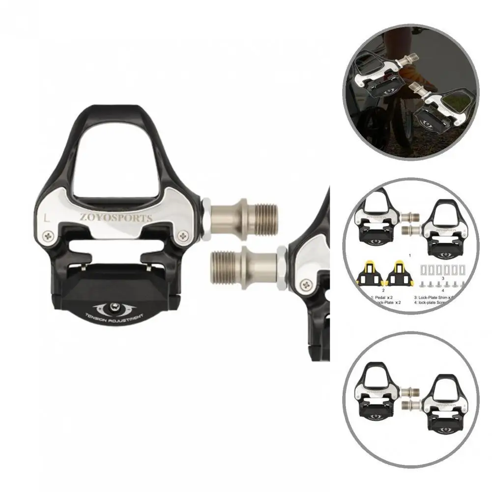 

1 Set Practical Adjustable Tension System Clipless Pedals Bike Parts Road Bicycle Pedal Reliable for Riding