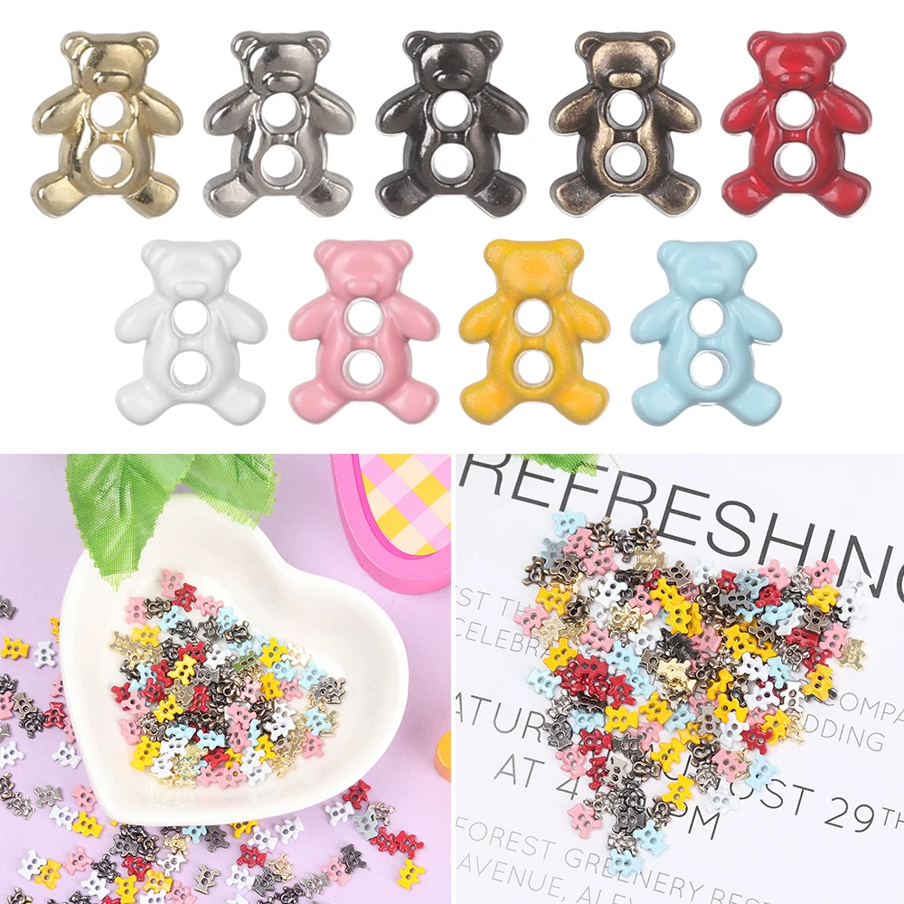 20/40 шт. пряжки с медвежьим узором для кукольной одежды сделай сам маленькая