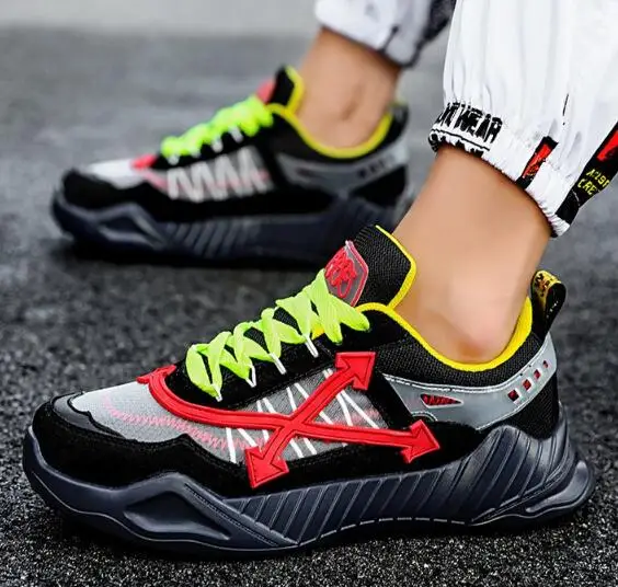 2019 running shoes for men breathable mesh Leixiang man sports sneaker lace-up outdoor walking trekking green | Обувь