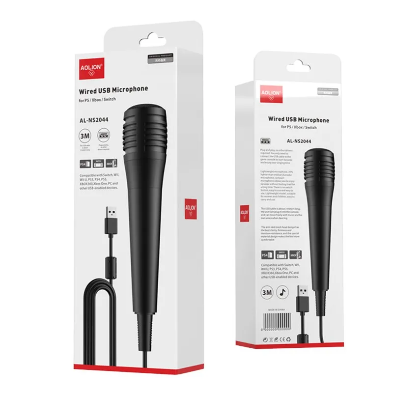 Проводной микрофон USB для караоке Nintendo Switch Wii PS4 Xbox ПК конденсаторной записи