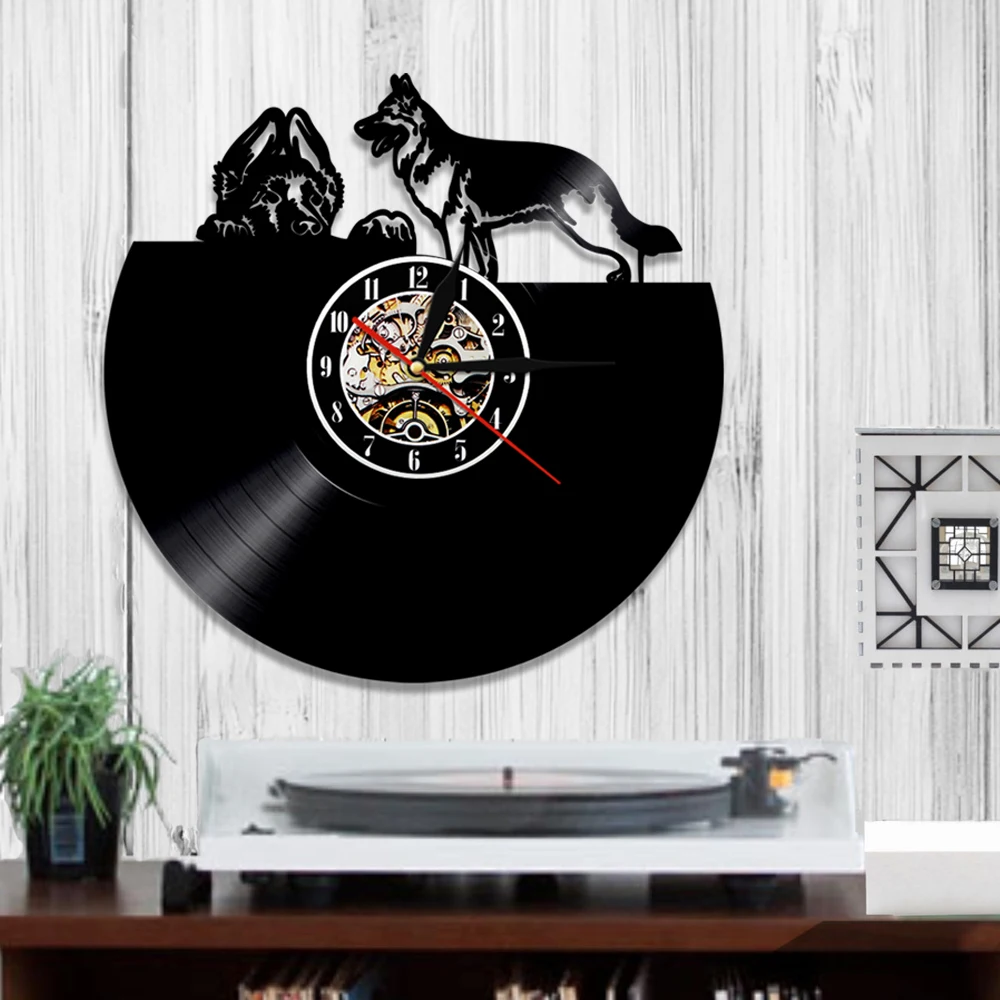 Немецкое овчарье художественное украшение часы 3D настенные с животными