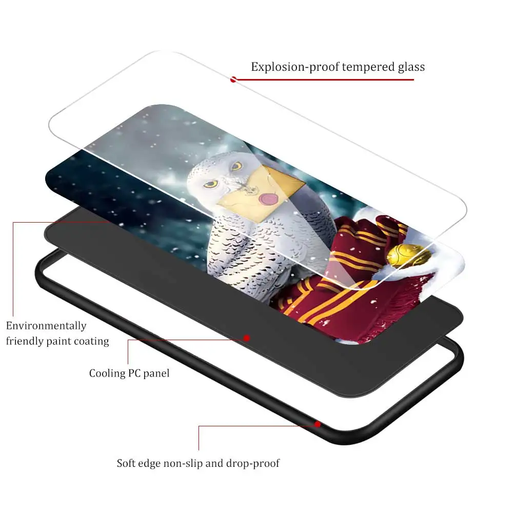 

Tempered Glass Phone Case For Samsung Galaxy Note 20 Ultra 8 9 10 Plus 5G 10 Lite Flower Owl Bird Hard Back Cover Coque Fundas