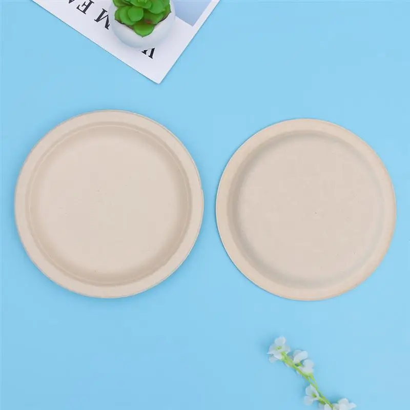 Одноразовая бумажная пульпа разлагаемая круглая тарелка посуда для банкета