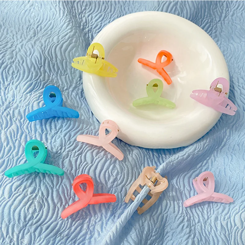 Новые карамельные матовые маленькие заколки-крабы для волос женские милые