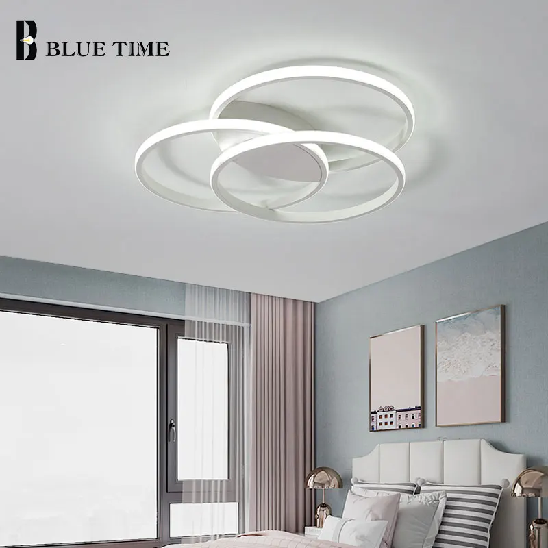 Moderna lámpara Led de techo de aluminio blanco, lámpara de araña para sala de estar, dormitorio, comedor, accesorios de iluminación