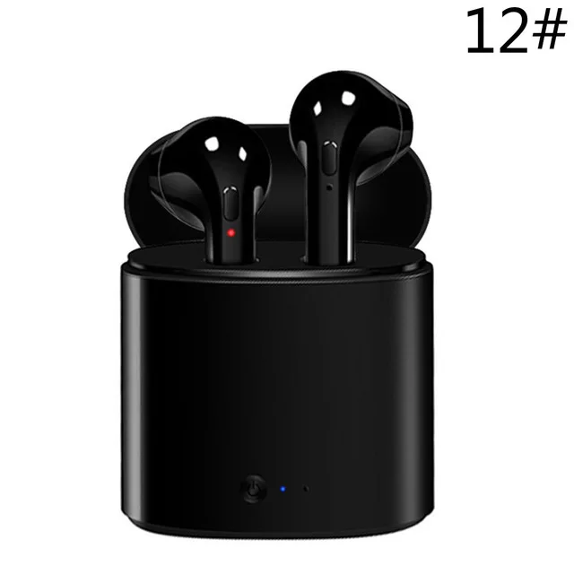 2 black with box I7s TWS Bluetooth наушники стерео вкладыши беспроводные наушники Bluetooth наушники-вкладыши для всех смартфонов совместимы - Цвет: 2 black with box
