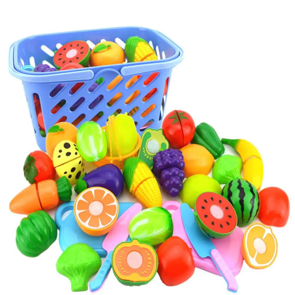 Детский игровой домик для кухни, игрушка, фрукты, овощи, продукты для резки, фрукты, ролевые игрушки, набор для детей, развивающие игрушки для...