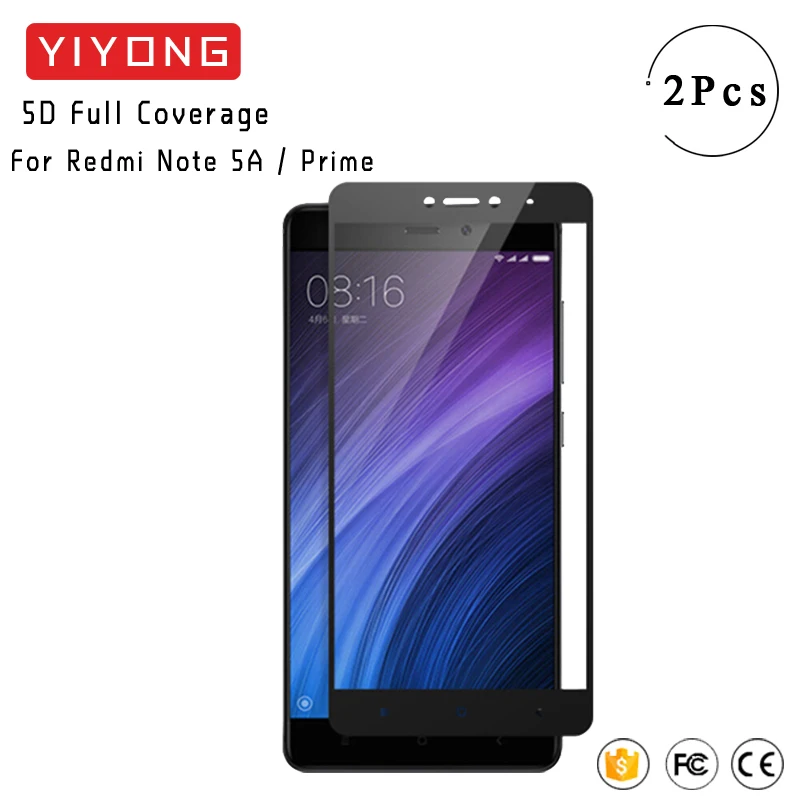 YIYONG 5D полное покрытие стекло для Xiaomi Redmi Note 5A Prime закаленное Xiomi Note5A Защита экрана Y1
