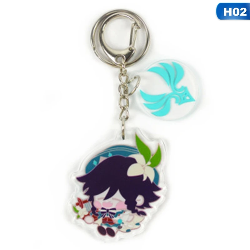 

1Pcs Anime Genshin Impact Acrylic Figure Pendants Keychain Accessories Gift Lumine Diluc Ragnvindr Cartoon Keyrings