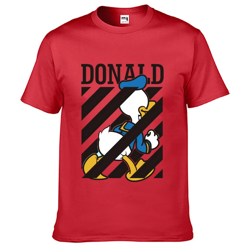 Футболка бренда Disney Дональд Дак белая Мужская свободная футболка с рисунком