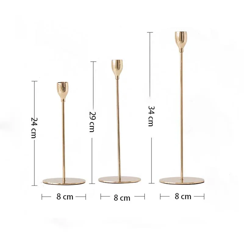 Металлические подсвечники в китайском стиле простое золотистое свадебное