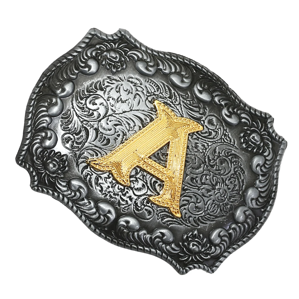 Men Western Cowboy Texas Rodeo Belt Buckle Gifts Jewelry Initial Letters A-Z |