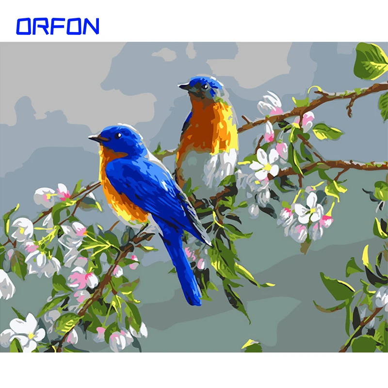 ORFON Birds Lover Diy цифровой набор для рисования по номерам Акриловая картина ручная