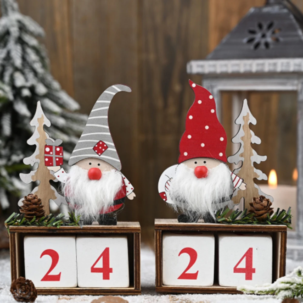 Рождественский деревянный календарь в виде сосны украшения для стариков Декор с