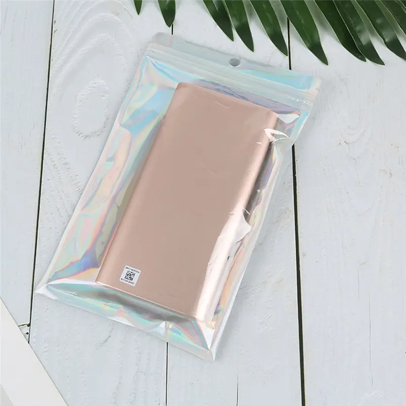 

20Pcs Iridescent Zip lock Bags Pouches Cosmetic Plastic Laser Iridescent Bags Holographic Makeup Bags Hologram Zipper Bags