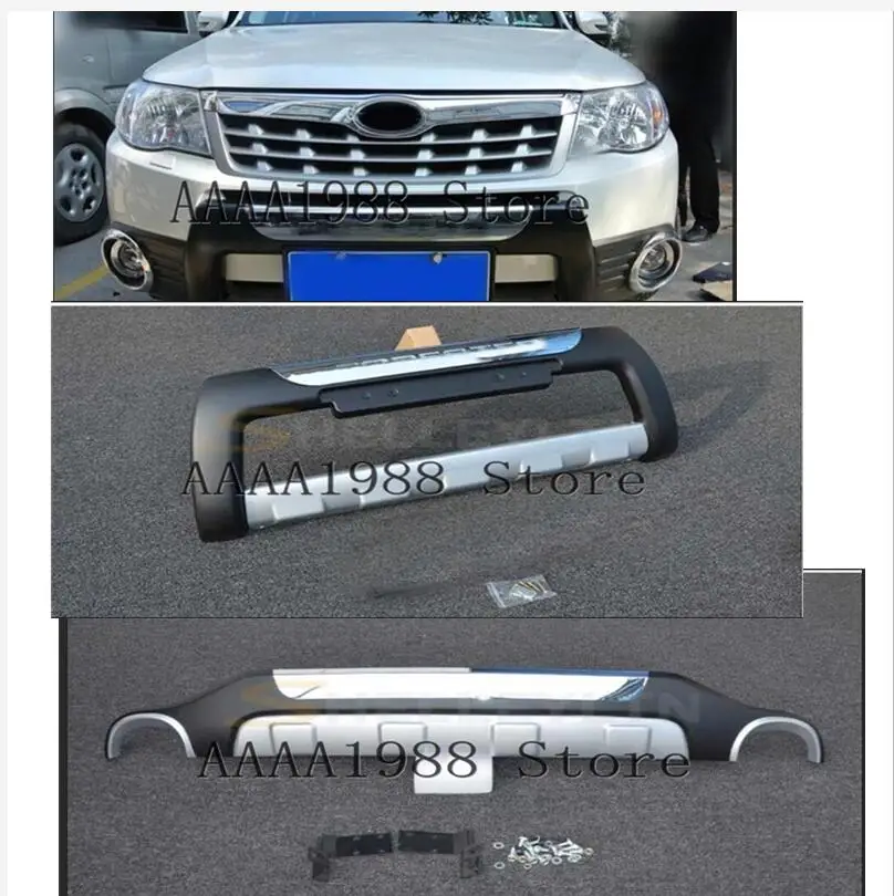 

Fit For Subaru Forester 2008-2012 Front+ Rear Bumper Diffuser Bumpers Lip Protector Guard skid plate ABS Chrome finish 2PES