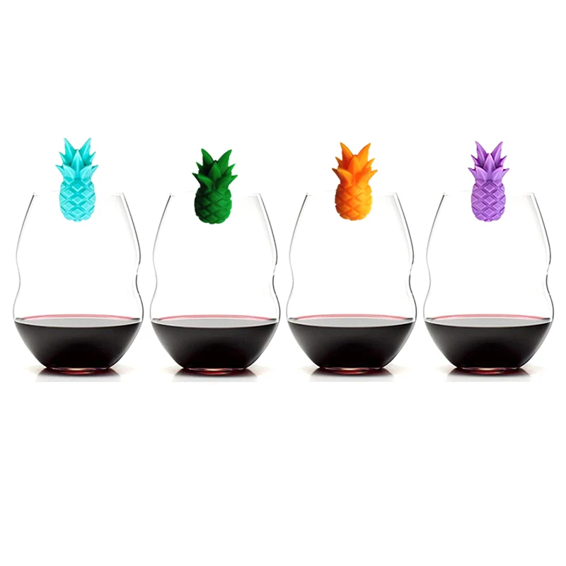 Silicone Party Wine Glass Marker Charms 6pcs Drinking Buddy Cup Identification Identifier Label Tag Sign Mark | Дом и сад