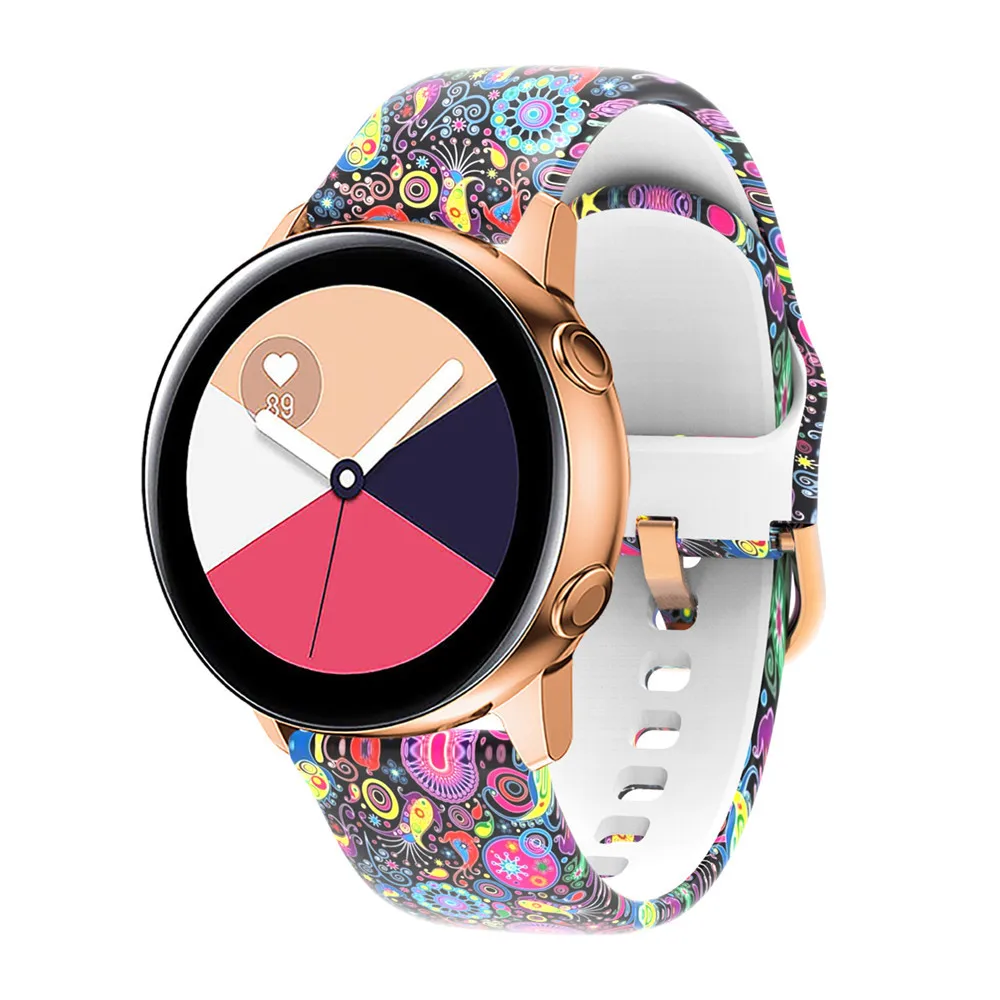 20 мм силиконовый ремешок для samsung Galaxy Active2 40 мм 44 мм Galaxy Watch 42 мм активный 2 Браслет ремешок для gear S2 Amazfit